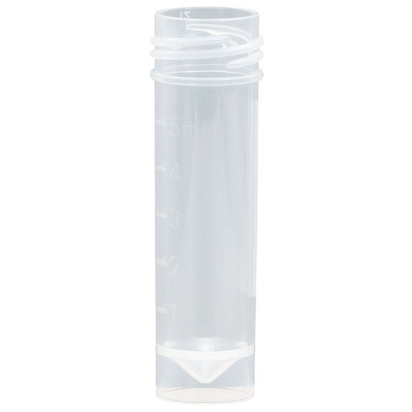 Globe Scientific Transport tube, 5mL, PP, self-standing, no cap PK 6101-TUBE